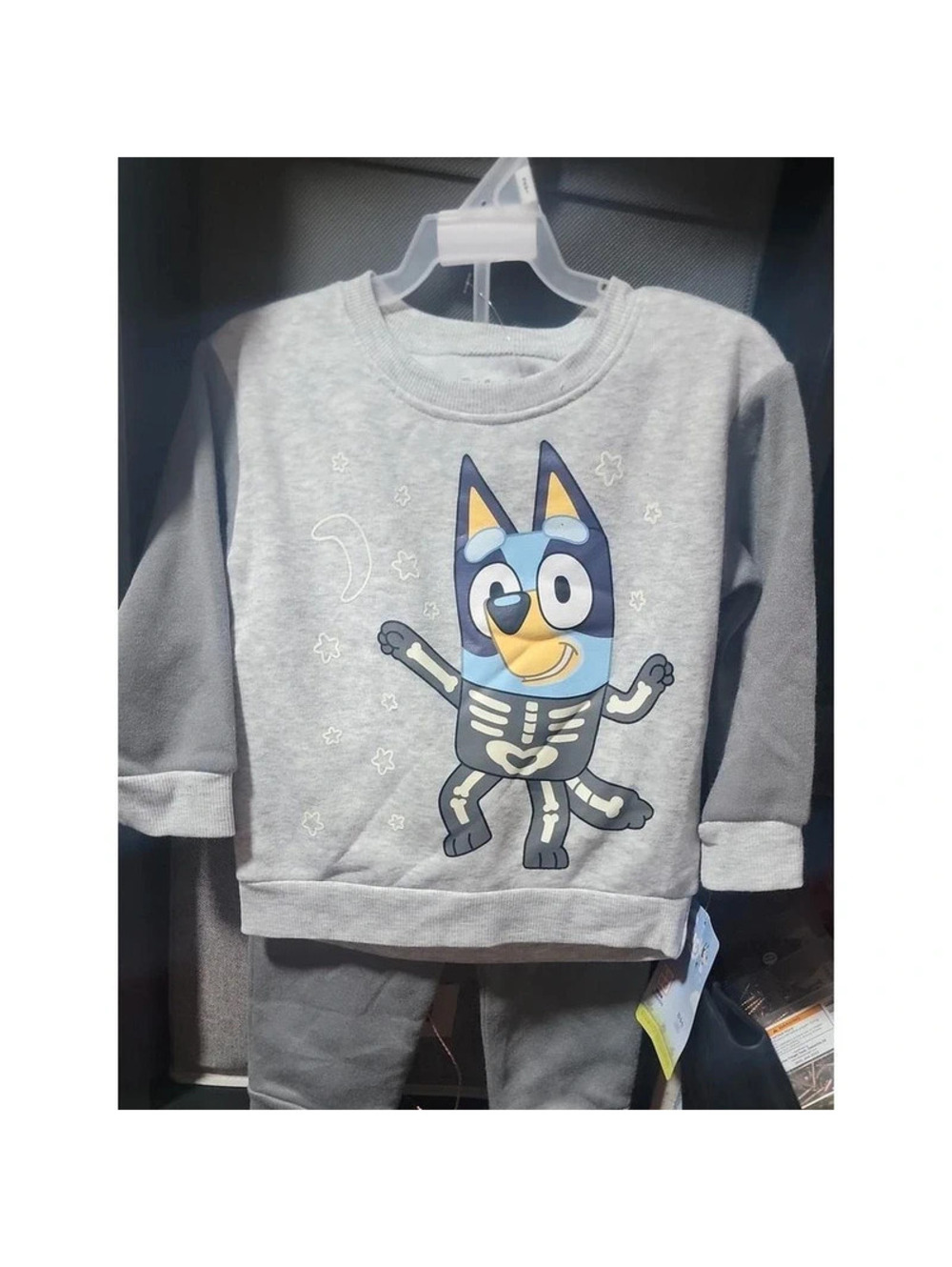 2T bluey skeleton glow in the dark outfit